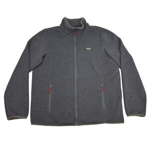 L.L. Bean Fleece Jacket Men's L Gray Full Zip Mock Neck